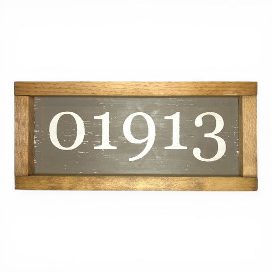 01913 Hand-Painted Zip Code Sign | Amesbury MA | Coastal Artisan Decor