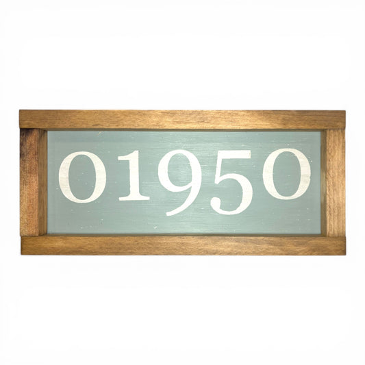 01950 Hand-Painted Zip Code Sign | Newburyport MA | Coastal Artisan Decor