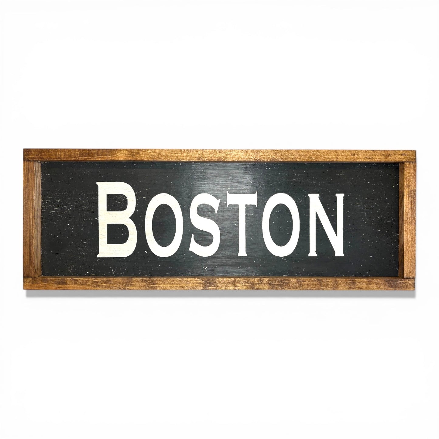 Boston Hand-Painted Wooden Sign | Coastal Artisan Decor