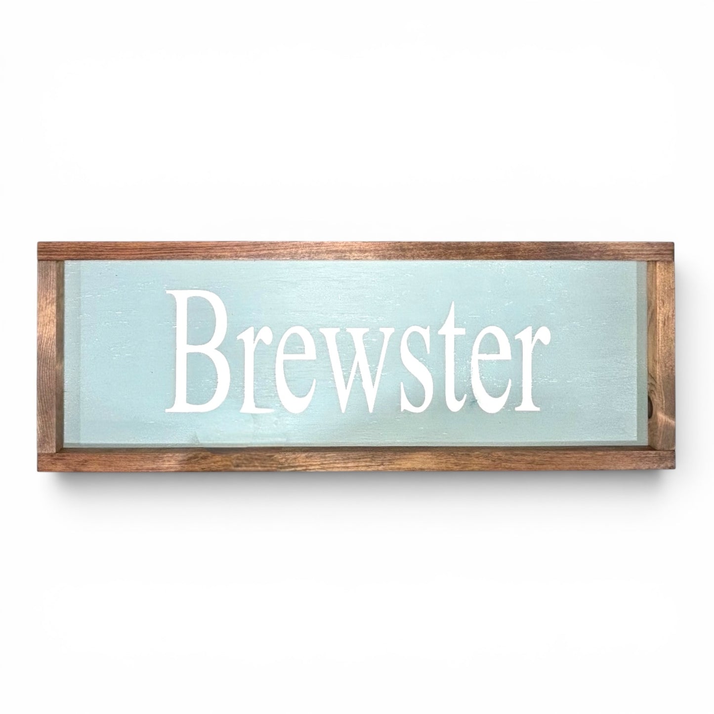 Brewster Hand-Painted Wooden Sign | Coastal Artisan Decor