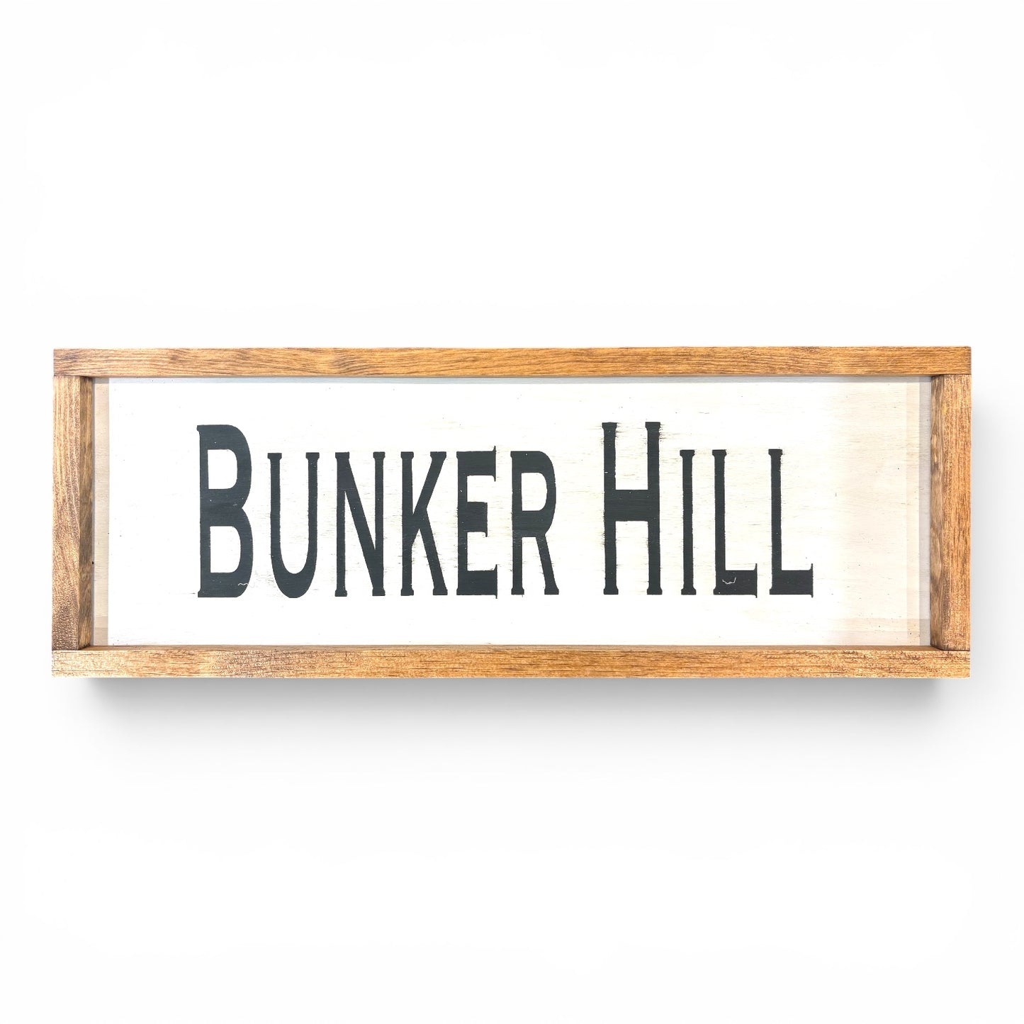 Bunker Hill Hand-Painted Wooden Sign | Coastal Artisan Decor