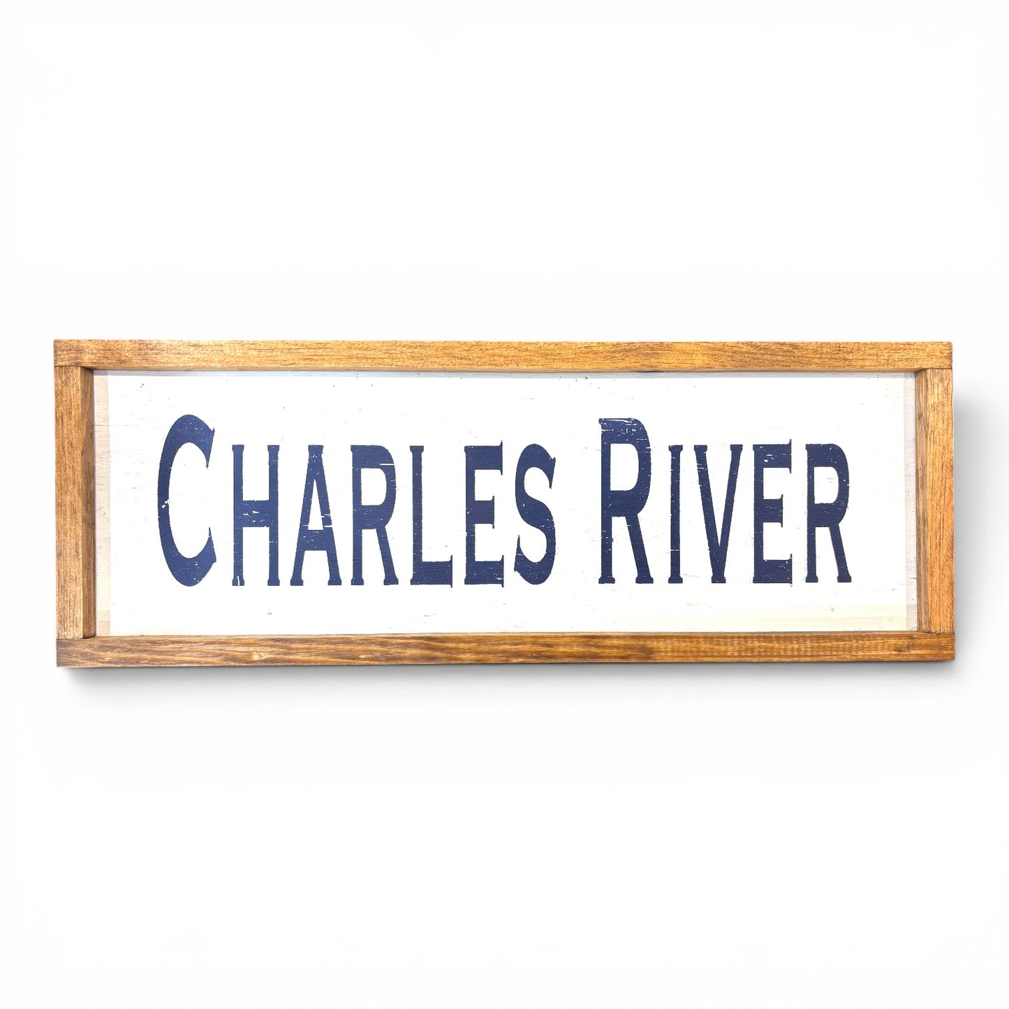 Charles River Hand-Painted Wooden Sign | Coastal Artisan Decor
