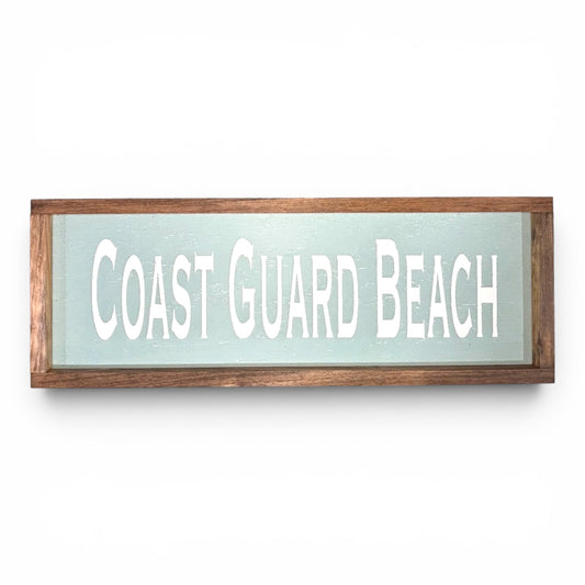 Coast Guard Beach Hand-Painted Wooden Sign | Coastal Artisan Decor