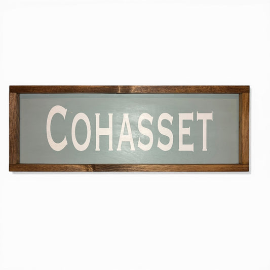 Cohasset Hand-Painted Wooden Sign | Coastal Artisan Decor