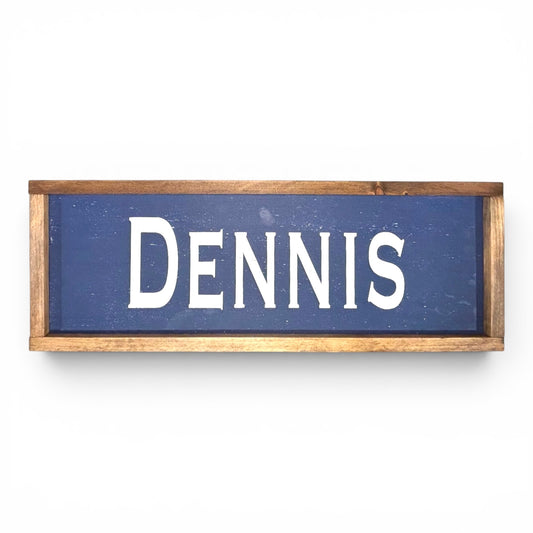 Dennis Hand-Painted Wooden Sign | Coastal Artisan Decor