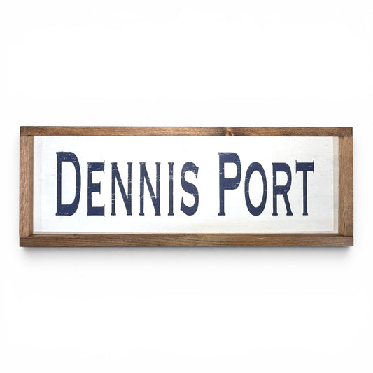 Dennis Port Hand-Painted Wooden Sign | Coastal Artisan Decor