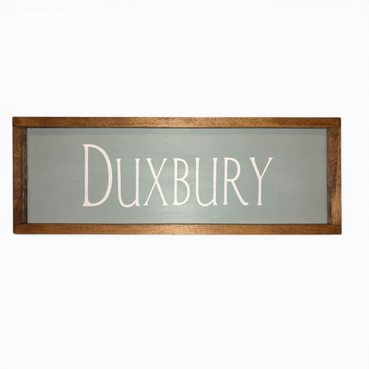 Duxbury Hand-Painted Wooden Sign | Coastal Artisan Decor