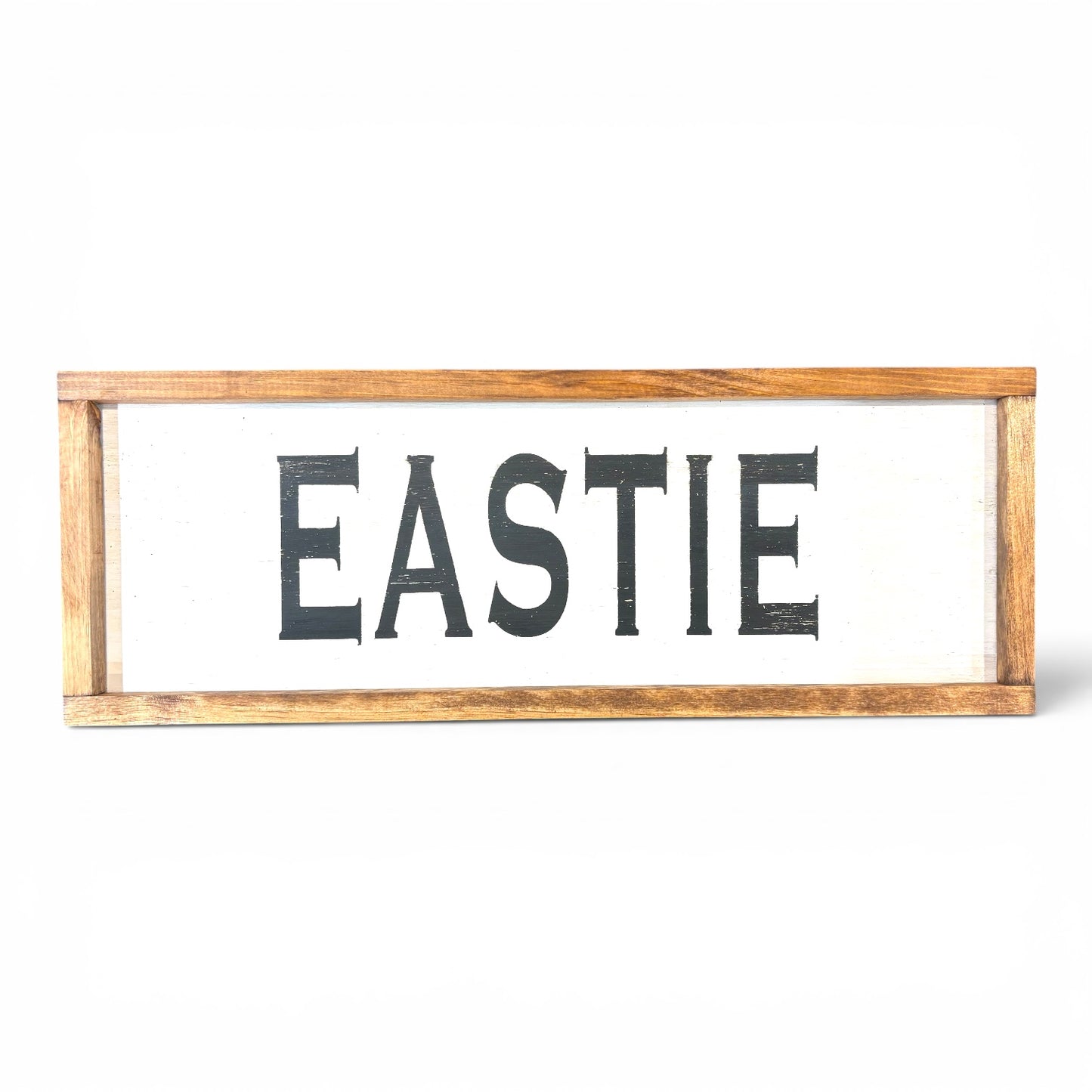 Eastie Hand-Painted Wooden Sign | Coastal Artisan Decor