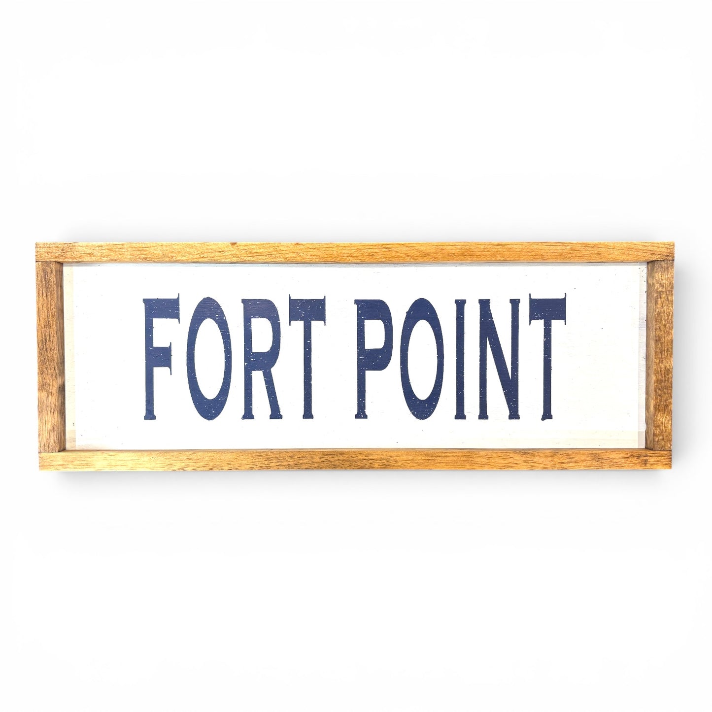 Fort Point Hand-Painted Wooden Sign | Coastal Artisan Decor