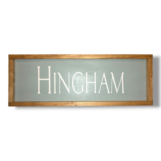Hingham Hand-Painted Wooden Sign | Coastal Artisan Decor