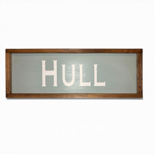 Hull Hand-Painted Wooden Sign | Coastal Artisan Decor