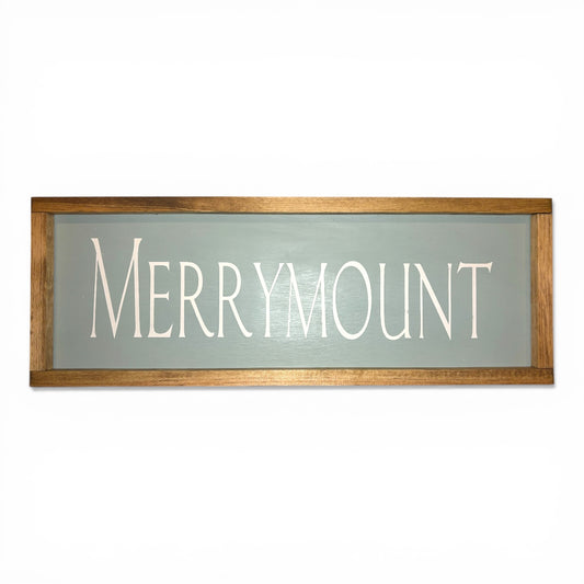 Merrymount Hand-Painted Wooden Sign | Coastal Artisan Decor