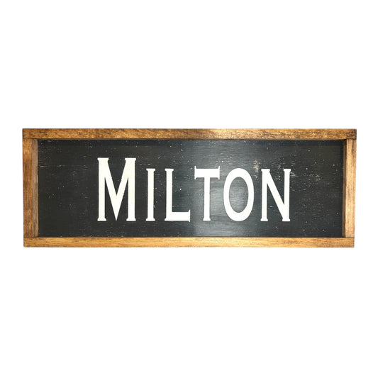 Milton Hand-Painted Wooden Sign | Coastal Artisan Decor