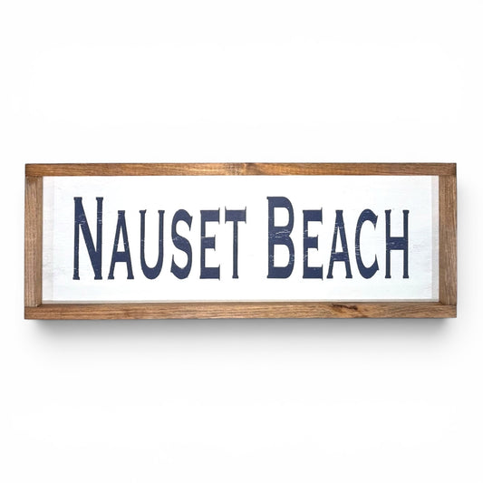 Nauset Beach Hand-Painted Wooden Sign | Coastal Artisan Decor