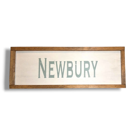 Newbury Hand-Painted Wooden Sign | Coastal Artisan Decor