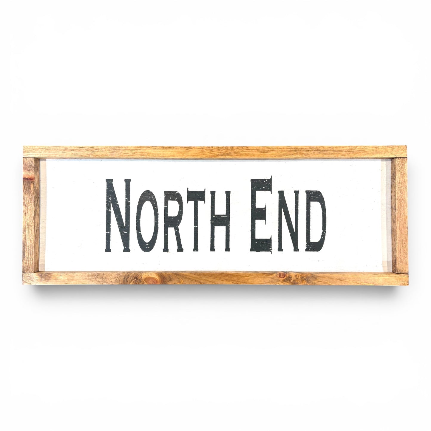 North End Hand-Painted Wooden Sign | Coastal Artisan Decor