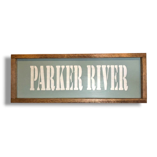 Parker River Hand-Painted Wooden Sign | Coastal Artisan Decor