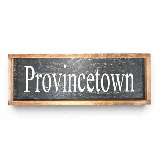 Provincetown Hand-Painted Wooden Sign | Coastal Artisan Decor