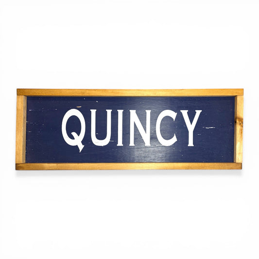 Quincy Hand-Painted Wooden Sign | Coastal Artisan Decor