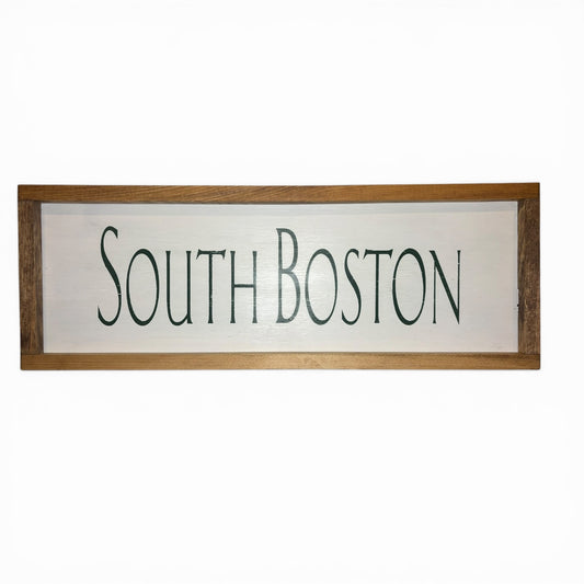South Boston Hand-Painted Wooden Sign | Coastal Artisan Decor
