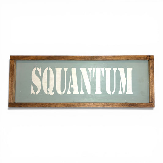 Squantum Hand-Painted Wooden Sign | Coastal Artisan Decor