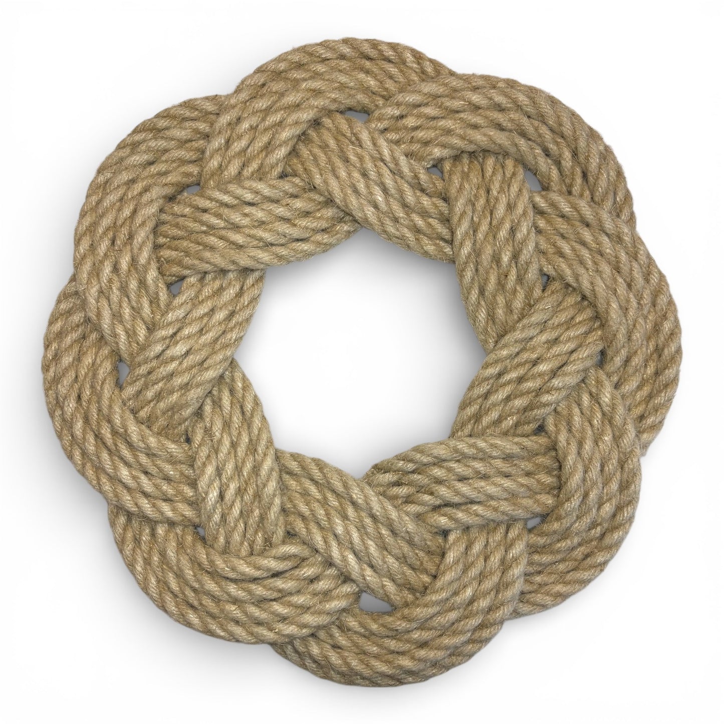 Classic Turk's Head Rope Wreath | Hemp | Coastal Artisan Decor