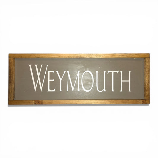Weymouth Hand-Painted Wooden Sign | Coastal Artisan Decor