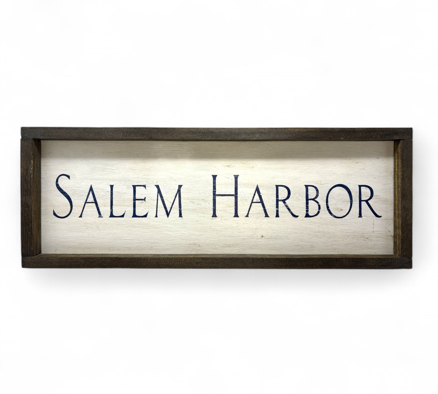 Salem Harbor Hand-Painted Wooden Sign