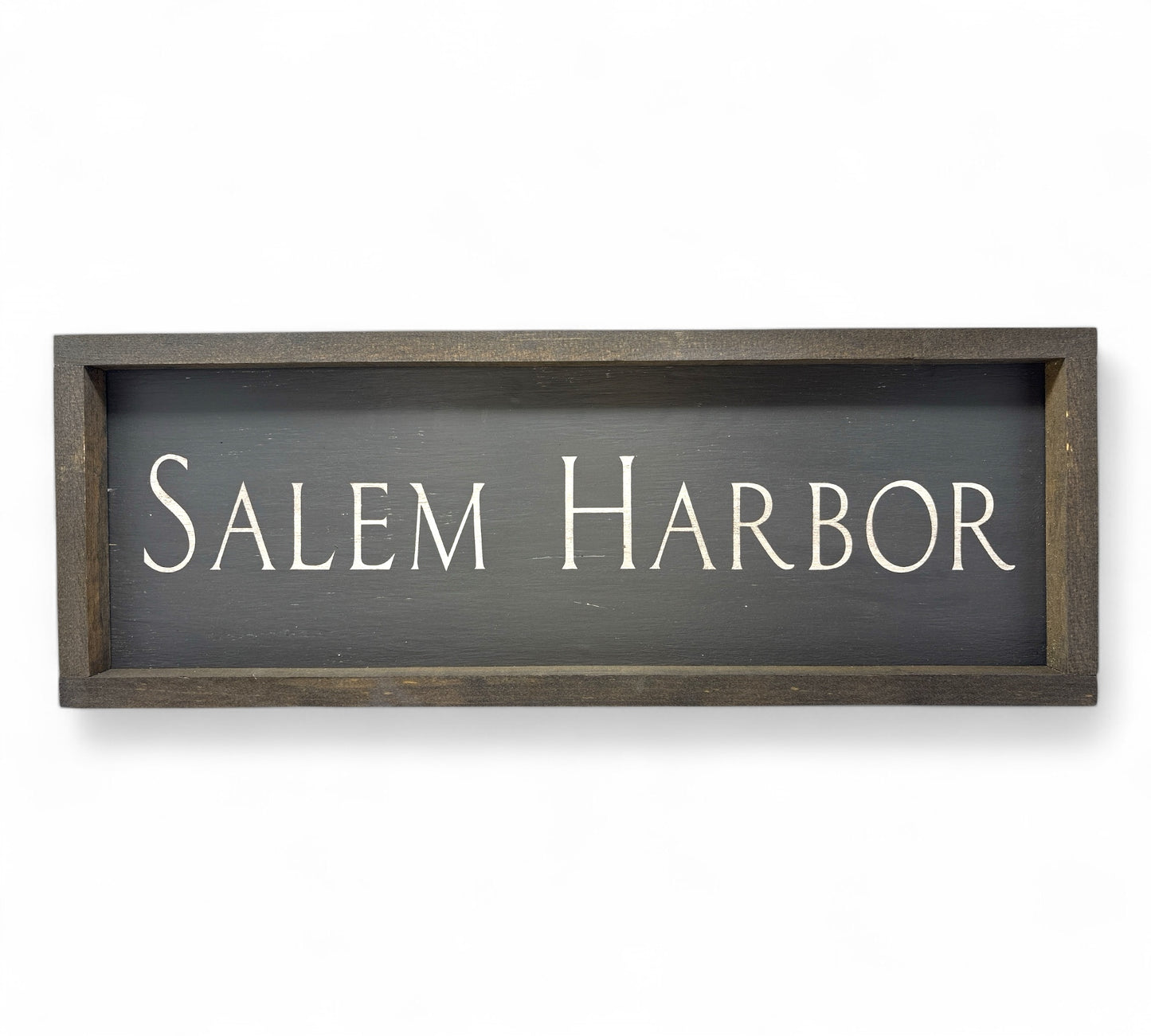 Salem Harbor Hand-Painted Wooden Sign