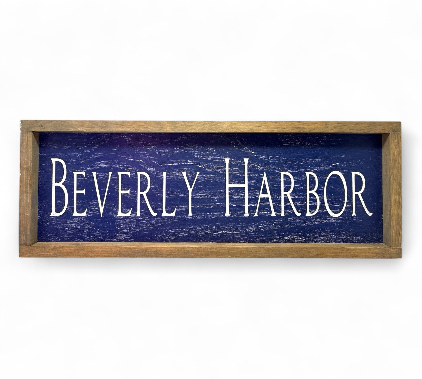 Beverly Harbor Hand-Painted Wooden Sign