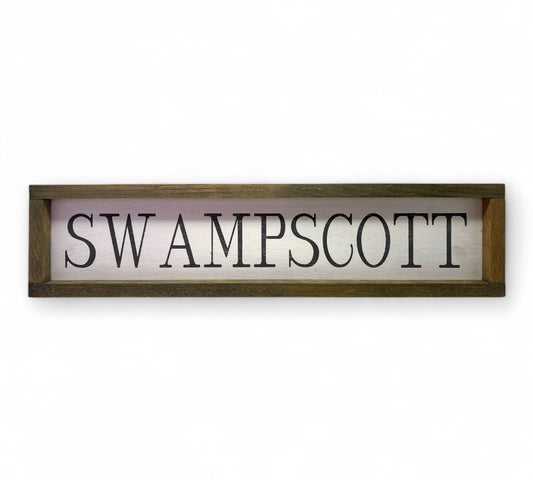 Swampscott Hand-Painted Wooden Sign, Slim