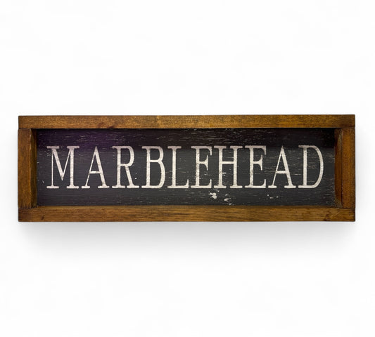 Marblehead Hand-Painted Wooden Sign, Slim