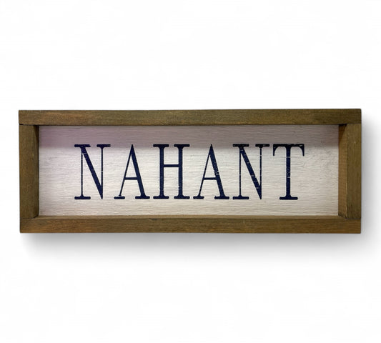 Nahant Hand-Painted Wooden Sign, Slim