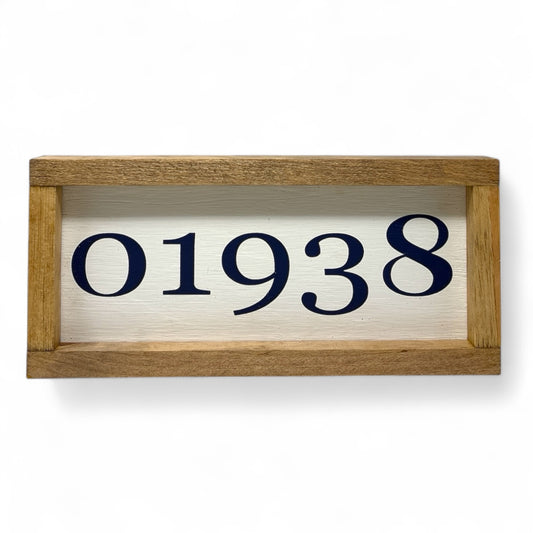 01938 Zip Code Hand-Painted Wooden Sign (Ipswich, MA)