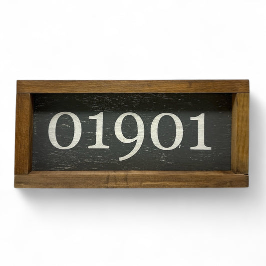 01901 Zip Code Hand-Painted Wooden Sign (Lynn, MA)