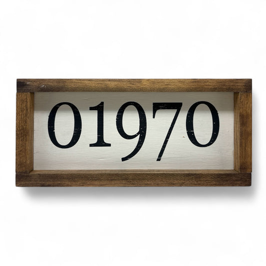 01970 Zip Code Hand-Painted Wooden Sign (Salem, MA)