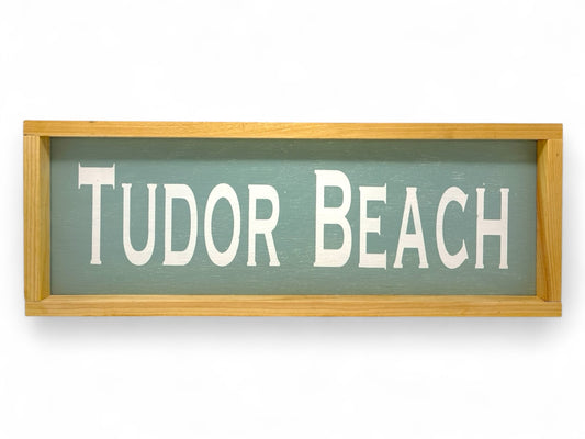 Tudor Beach Hand-Painted Wooden Sign