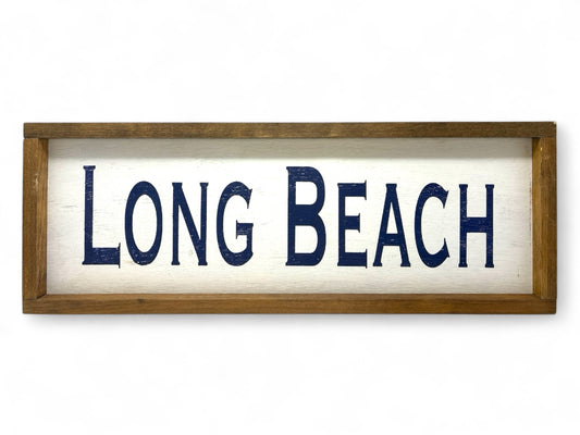 Long Beach Hand-Painted Wooden Sign