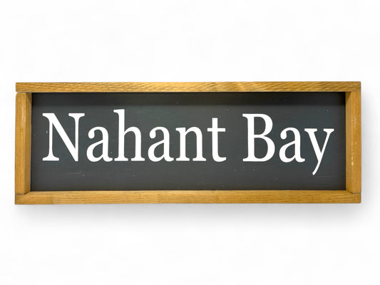 Nahant Bay Hand-Painted Wooden Sign