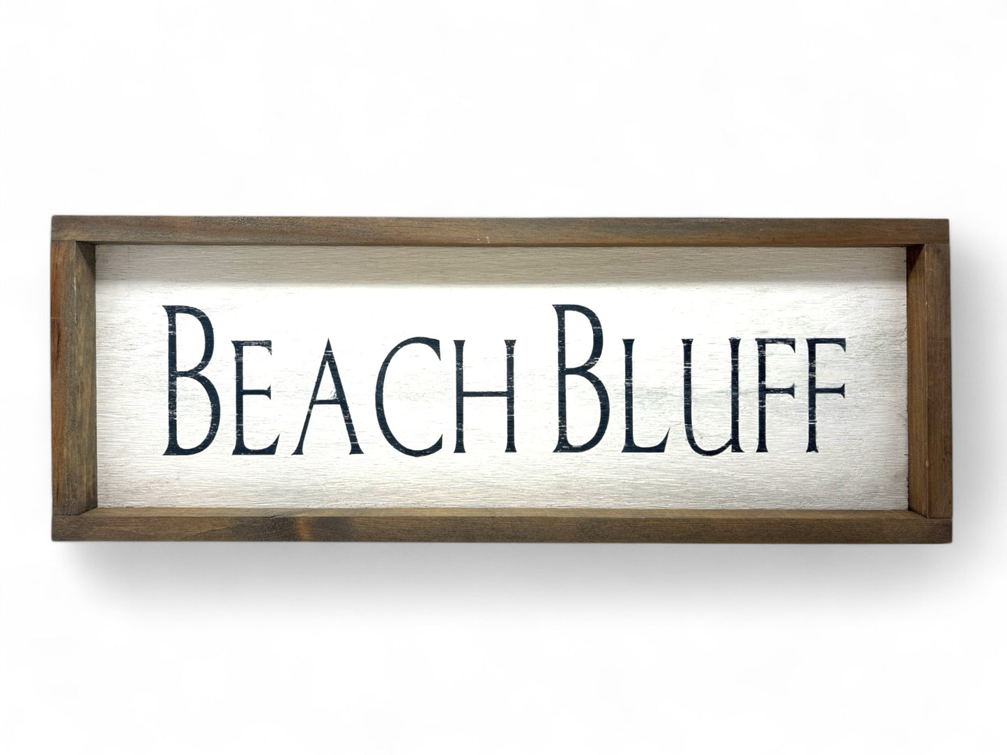 Beach Bluff Hand-Painted Wooden Sign