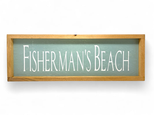 Fisherman's Beach Hand-Painted Wooden Sign