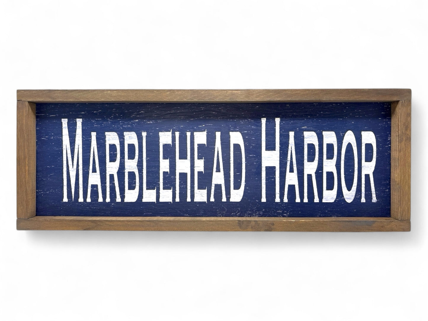Marblehead Harbor Hand-Painted Wooden Sign