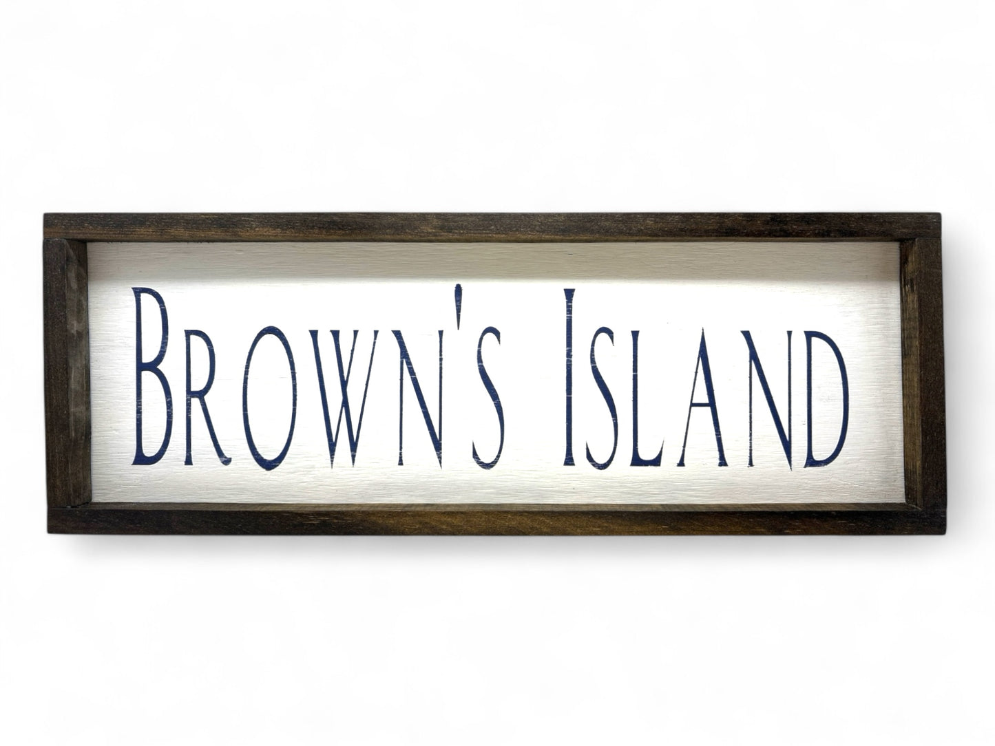 Brown's Island Hand-Painted Wooden Sign