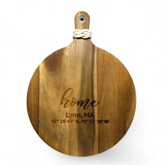 “Home” Acacia Cutting Board