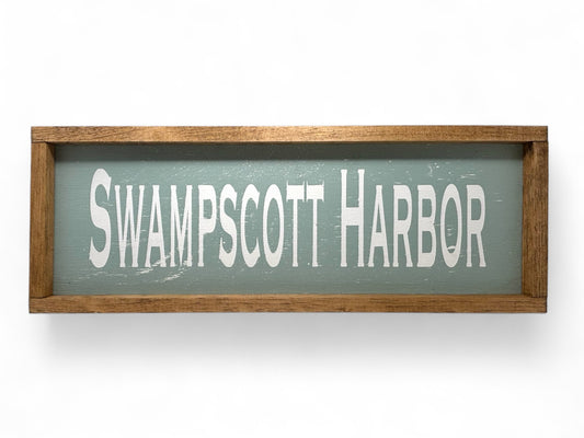 Swampscott Harbor Hand-Painted Wooden Sign