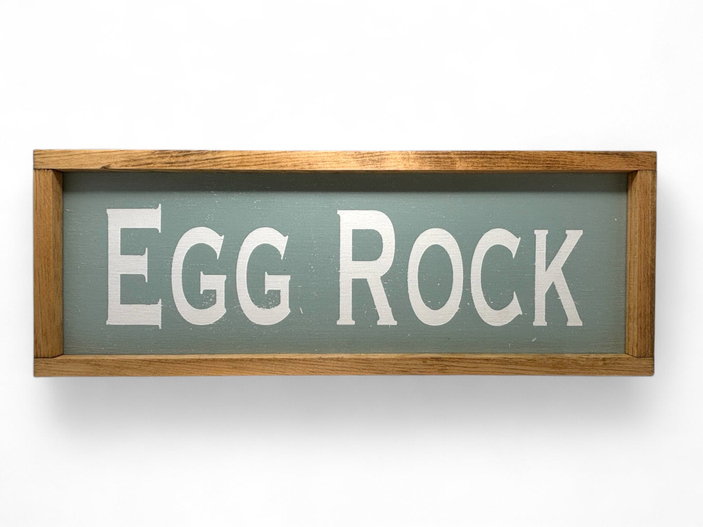 Egg Rock Hand-Painted Wooden Sign