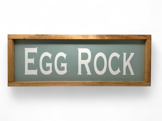 Egg Rock Hand-Painted Wooden Sign