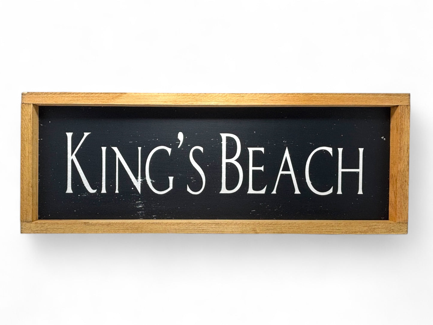 King's Beach Hand-Painted Wooden Sign