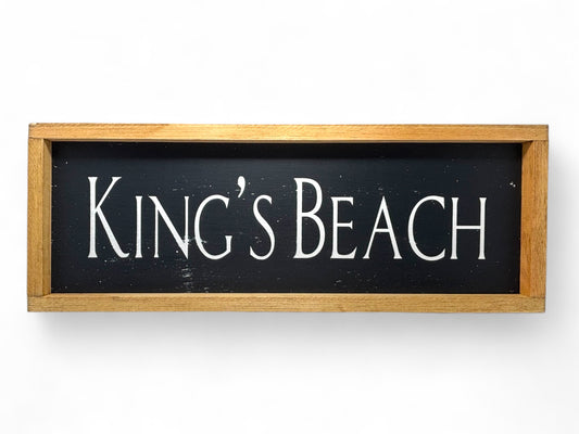 King's Beach Hand-Painted Wooden Sign