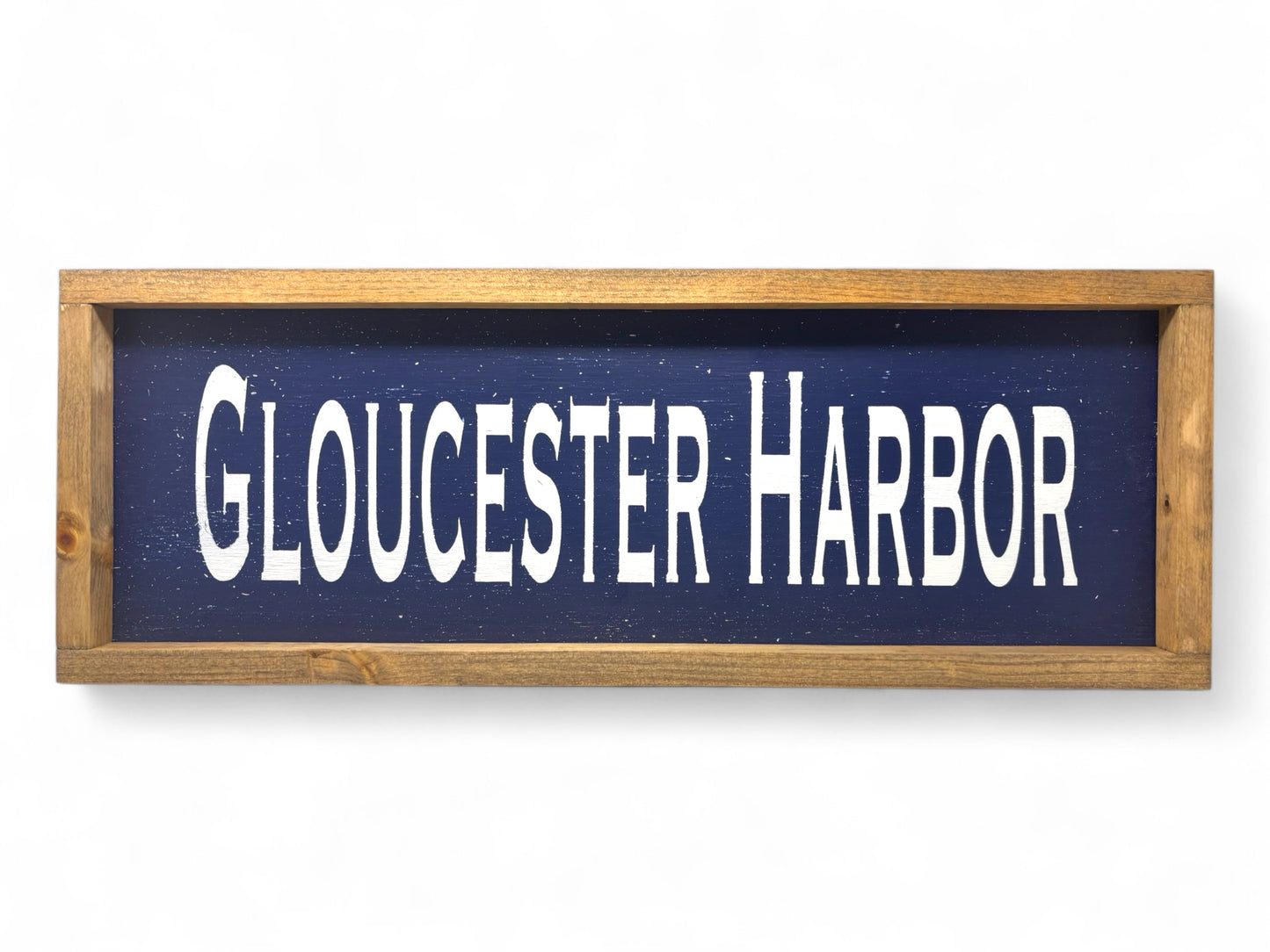 Gloucester Harbor Hand-Painted Wooden Sign | Coastal Artisan Decor
